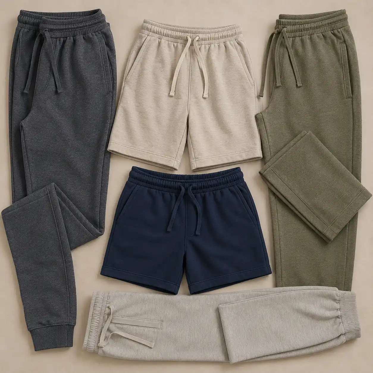 Knitted shorts joggers and bottomwear manufacturing collection