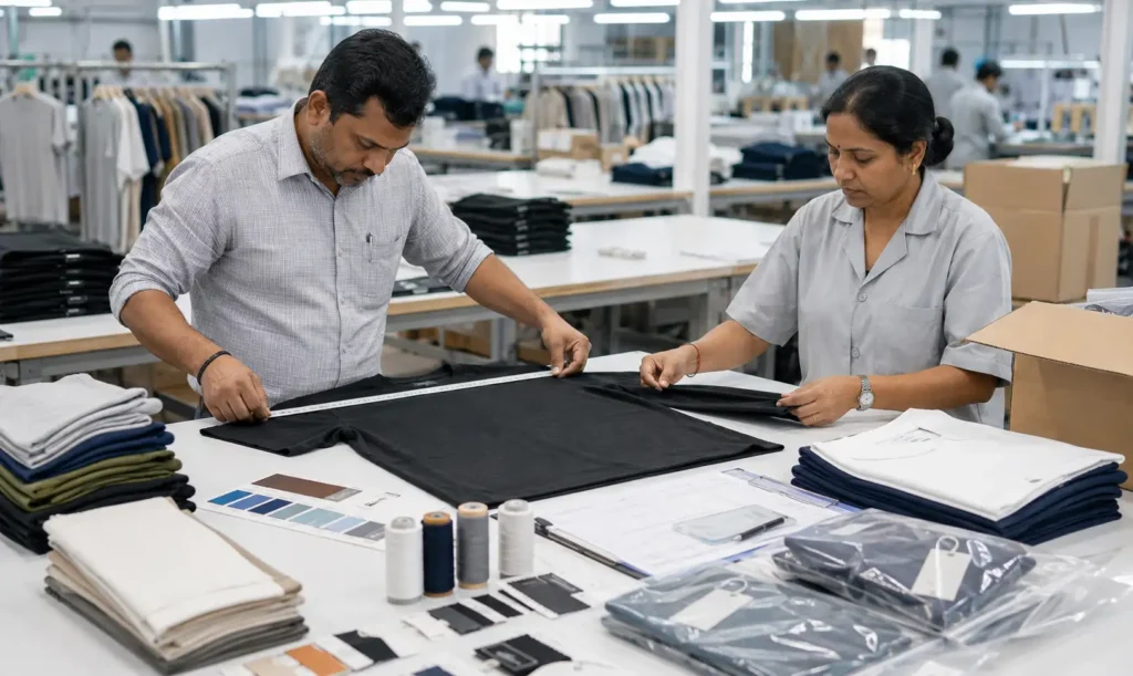 Private label garment quality control and export packaging in India